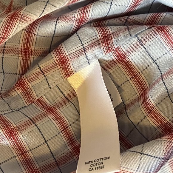 MEN'S BANANA REPUBLIC PLAID DRESS SHIRT, SZ MEDIUM - Picture 5 of 5